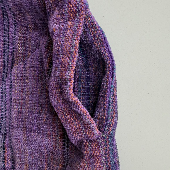 Marcia Hammond Chelsea Vermont Woven Multicolor Chenille Woven Open Cardigan OS - Picture 5 of 10